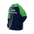 thumbnail image 2 of Men's New Era  College Navy Seattle Seahawks Combine Authentic Color Block Raglan Pullover Hoodie, 2 of 5