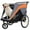 Black+Grey,Orange, variant on imerelez 2-in-1 Bike Trailer & Push Cart for Pets - Detachable Bike Hitch & Push Handle Included - Quick Release Wheel, Internal Leash, Dual Cup Pockets and Underneath Storage Bag