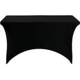 thumbnail image 6 of 6 Pack Spandex Table Cover for 4FT Table Universal Fitted Stretch Tablecloth for Party, Banquet, Wedding and Events-Black, 6 of 6