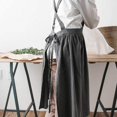 thumbnail image 3 of Sufanic Women Bib Apron Cotton Linen Sleeveless Pinafore Dress Home Cooking Florist Cute, 3 of 7