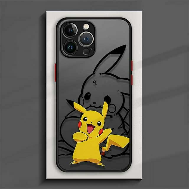 Cartoon Pikachu Phone Case For iPhone 15 14 11 Pro Max 13 12 Mini XR X SE 7 8 6 6S Plus Hard Matte Shell Protective Cover Fundas F01 For iPhone XS Max
