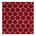 thumbnail image 3 of Unique Loom Trellis Shag Collection Area Rug - Ruby (6' Square Burgundy Red/Ivory), 3 of 11