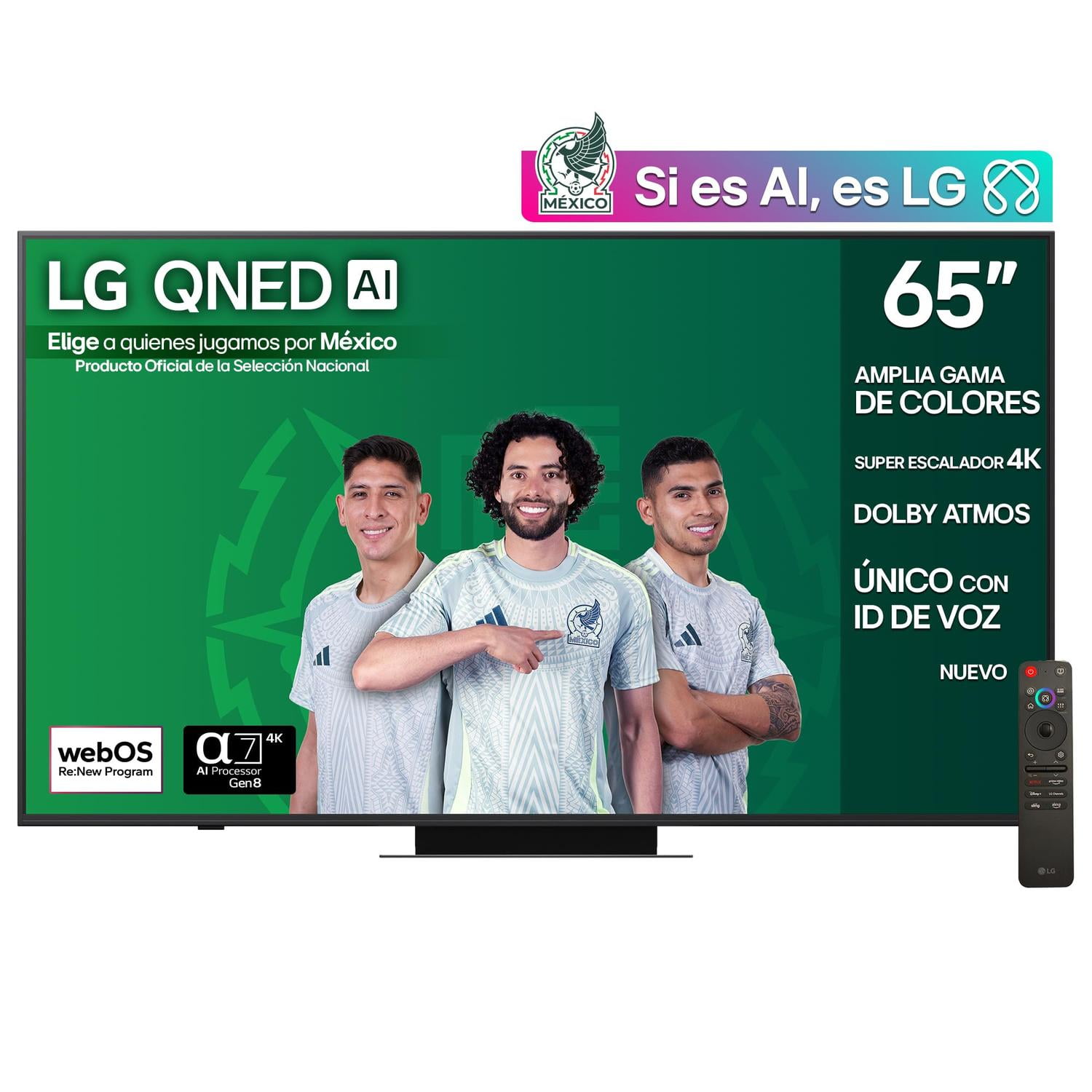 LG Pantalla 65 Pulgadas QNED AI QNED83 4K Smart TV webOS 2025 65QNED83ASG |Sistema Operativo webOS |