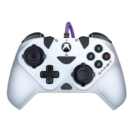 PDP Gaming Victrix Gambit World's Fastest Xbox Controller, Elite Esports Design with Swappable Pro Thumb Sticks, Custom Paddles, Swappable White/Purple Faceplate for Xbox Series X