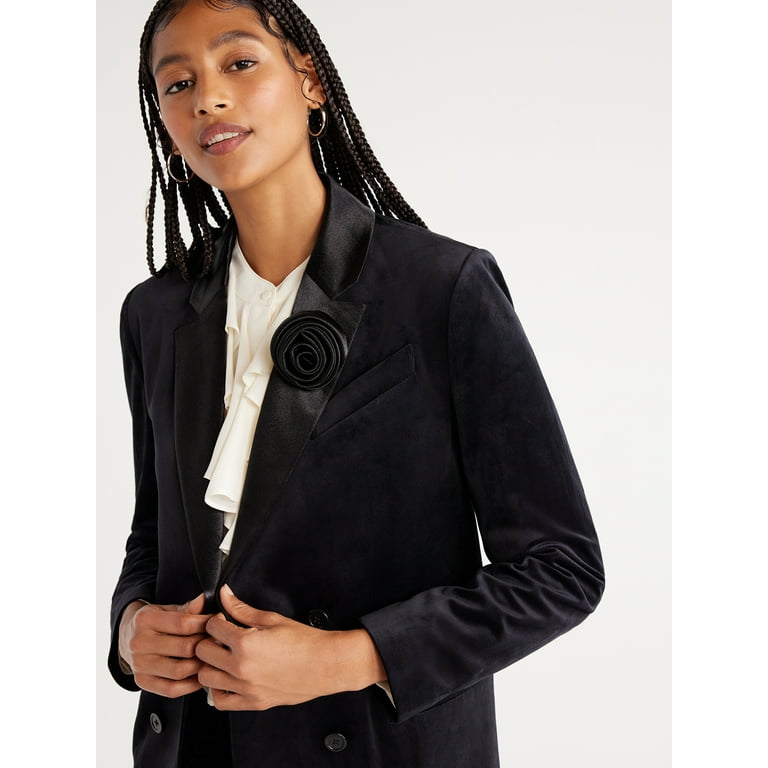 Women's velvet clearance tuxedo blazer