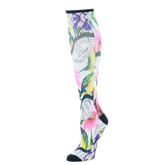 MeMoi Floral Classics Cotton Blend Knee High Sock - Womens - Female, One Size, Black