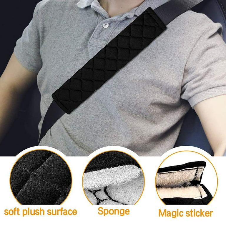 2Pcs Car Seat Belt Cover Pads, Shoulder Seatbelt Pads Cover, Safety Belt  Strap Shoulder Pad for Adults and Children(Black)