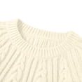 thumbnail image 4 of ClodeEU Women's Crewneck Cable Knit Sweater,Loose Puff Long Sleeve Cropped Pullover Jumper ,Women's Plus L, 4 of 6