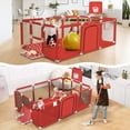thumbnail image 2 of Large Baby Playpen 71 Inch With Basketball Hoop, 6-24 Months Toddler Playard, Red, 2 of 6