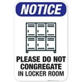 thumbnail image 1 of Social Distancing Sign, Please Do Not Congregate In Locker Room, 12x18 Aluminum, 1 of 1