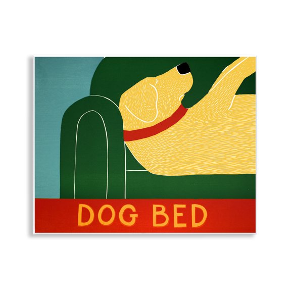 Stupell Industries Eclectic Dog Bed Labrador Wall Plaque Art, 14 x 11, by Stephen Huneck