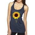 thumbnail image 1 of Sunflower Christian Faith Cross Inspirational/Christian Tri-Blend Racerback Tank Top, Vintage Navy, Large, 1 of 3