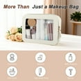 thumbnail image 4 of Bolsa de Maquillaje Transparente Impermeable y Portátil con Cremallera Beige, 4 of 7