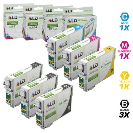 LD Products Remanufactured Replacement for T069 6 set Cartridges Create handouts that standout with the LD Products Remanufactured Replacement for T069 Set of 6 Cartridges Includes: 3 T069120 Black  1 T069220 Cyan  1 T069320 Magenta and 1 T069420 Yellow for Use in Stylus and Workforces. The LD Products Remanufactured Replacement for T069 Set of 6 Cartridges Includes: 3 T069120 Black  1 T069220 Cyan  1 T069320 Magenta and 1 T069420 Yellow for Use in Stylus and Workforces helps keep any office space bustling and working efficiently whether it’s working to print out important presentation notes or attention-grabbing flyers. If you’re getting a printer set up or just replacing a cartridge in an existing printer  be sure to double-check the manual and verify that this cartridge will be the right fit for your equipment. Take a look at other like-items to keep your office stocked with the parts and equipment you need to succeed.