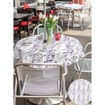 thumbnail image 5 of Outdoor Tablecloth with Umbrella Hole for Patio/Picnic/Party/Camping, Purple Grey Botanical Waterproof Table Cloth Round Cover Washable, Spring Floral Summer Farmhouse (Dia 60"), 5 of 8