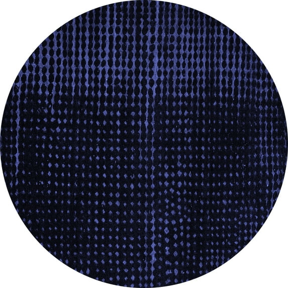 Ahgly Company Machine Washable Indoor Round Abstract Blue Modern Area Rugs, 4' Round