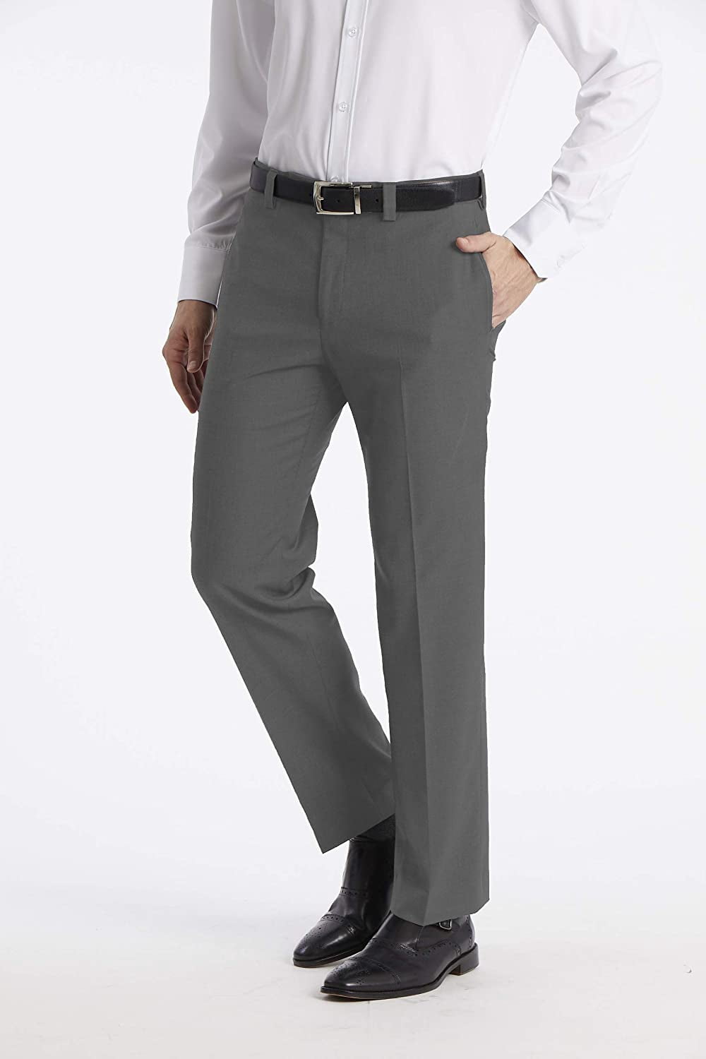 calvin klein grey dress pants Calvin Klein Men's Slim Fit Tech Solid Performance Dress Pants B4HP (32 in,Charcoal,30 in)