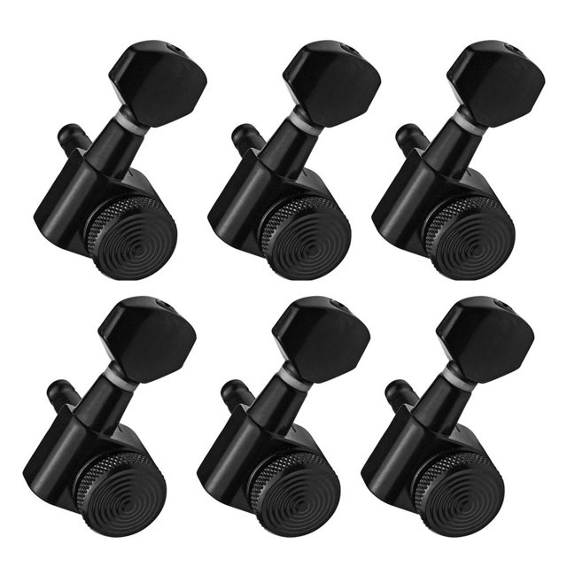 Clavijas de cuerda de guitarra Clavijas de bloqueo Clavijas de afinación Clavijas de máquina Negro 6R en línea Ndcxsfigh Para Estrenar