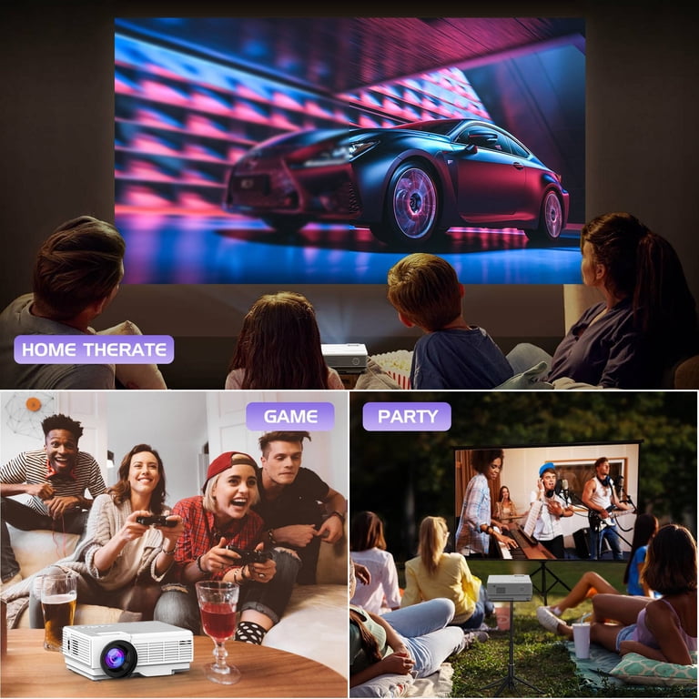 GCZ Projector with Bluetooth, Supports 1080P, Portable Home
