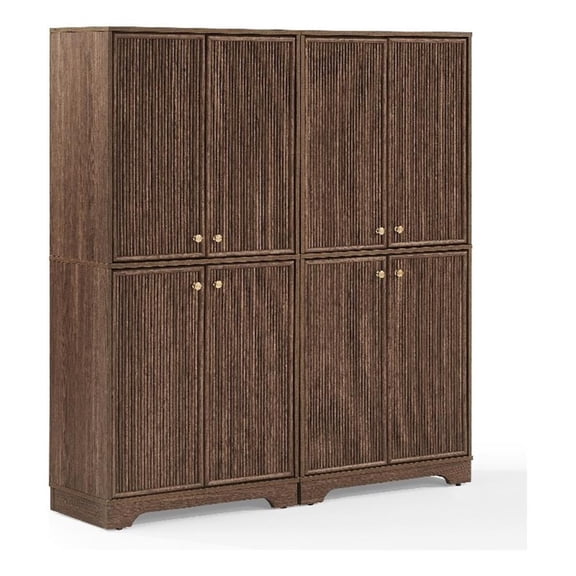 Crosley Furniture Naomi 2-Piece Kitchen Storage Pantry Set in Walnut