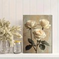 thumbnail image 2 of Qisvanset 12x16 Inch White Rose Floral Canvas Wall Art, Vintage Rustic Charm Romantic Nature Home Decor, 2 of 8