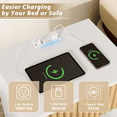 thumbnail image 6 of White  Nightstand  with Charging Station & LED Lights, End Table Side Table  Set of 2 for Bedroom Dorm Office, 6 of 10