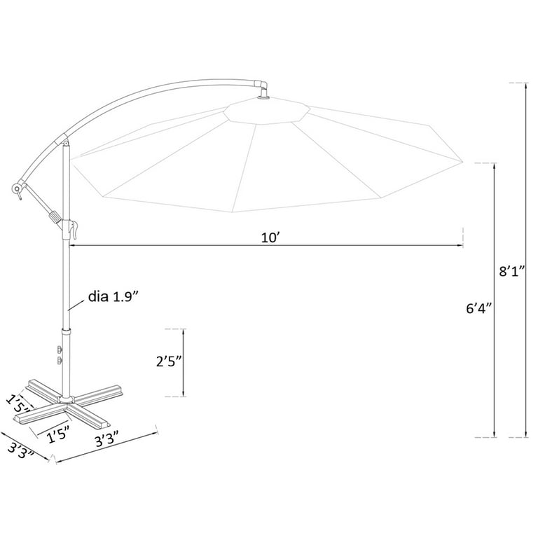 extra large patio umbrellas with stand PURPLE LEAF 11 ft. x 15 ft. Large Windproof Aluminum Outdoor Cantilever  offset 360 Rotation Patio Umbrella with Base, Gray PPL4CHC1115-GYB