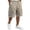 35-Khaki, variant on Men Elastic Drawstring Waist Tree Leaf Camo Shorts Multi Pockets Loose Knee Length Outdoor Casual Shorts 4XL