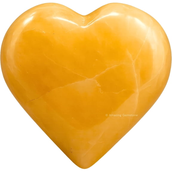 Yellow Aventurine Crystal Heart - Pocket Massage Worry Stone