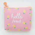 thumbnail image 2 of Mini monedero para niños pequeño bolso de dinero cartera corta Pu bolsa con cremallera (piña de fondo rosa), 2 of 2