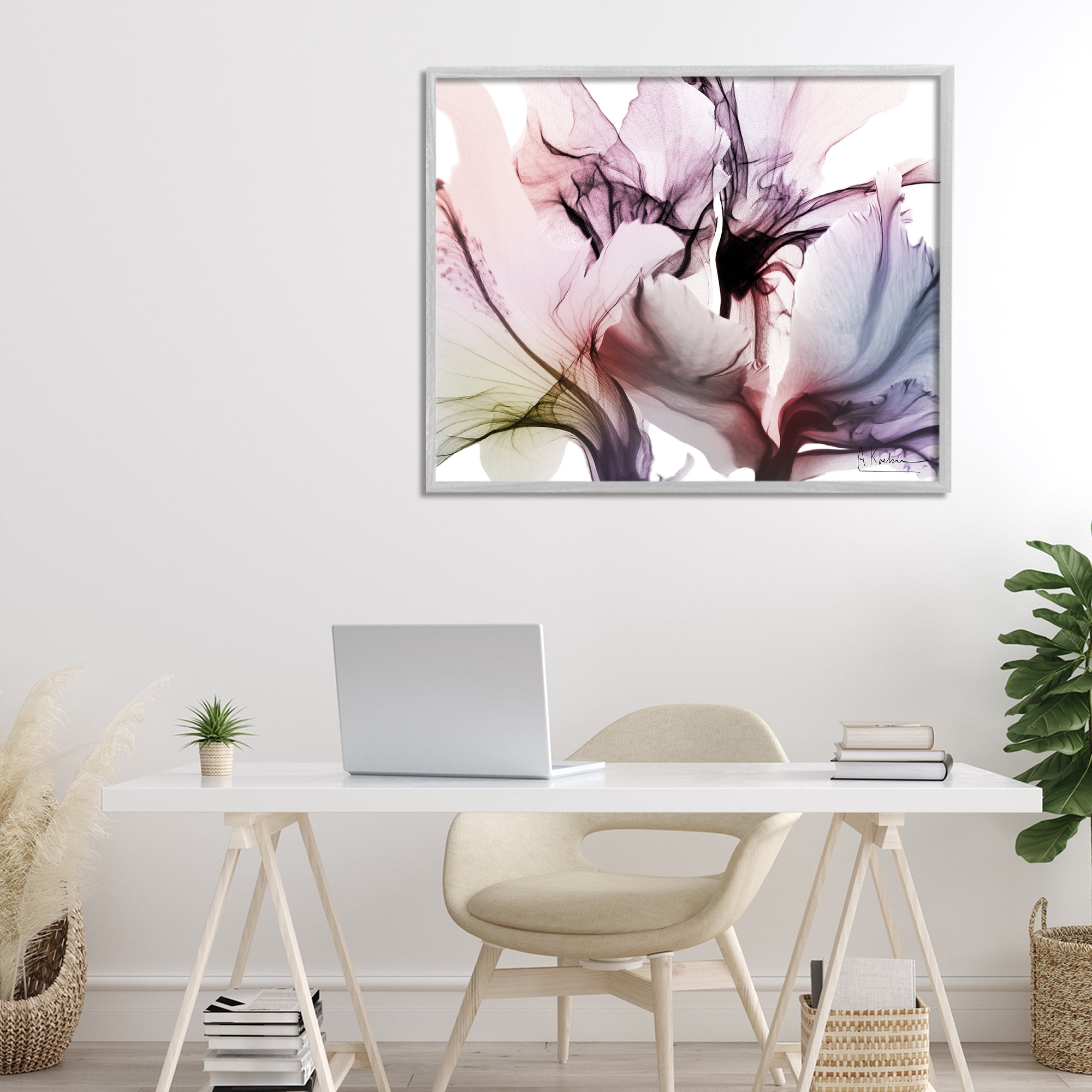 Stupell Industries Brilliant Song Flower Petals Gray Framed Giclee Art, design by Albert Koetsier