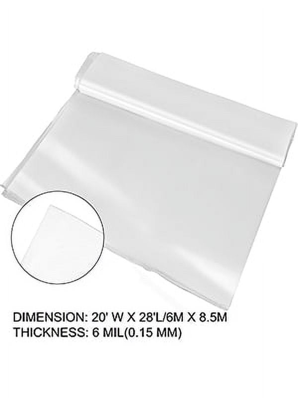 VEVOR Greenhouse Film 20 x 28 ft, Greenhouse Polyethylene Film 6 Mil Thickness, Greenhouse Plastic Greenhouse Clear Plastic Film UV Resistant, Polyethylene Film Keep Warming, Superior Strength