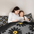 thumbnail image 5 of jejeloiu Cartoon Flower Twin Comforter Sets,Black Daisy Floral Bedding Set For Girls Women Reversible 2 Pieces, 5 of 8
