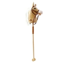 Cruynt Stick Horse | Horse Toys Stick Horse Plush Handcrafted Hobby Horse Provides Fun Pretend Play for Horse Lover | Handsewn Head, Sturdy Wood Stick, Plus Neighing & Clip-Clop Sounds