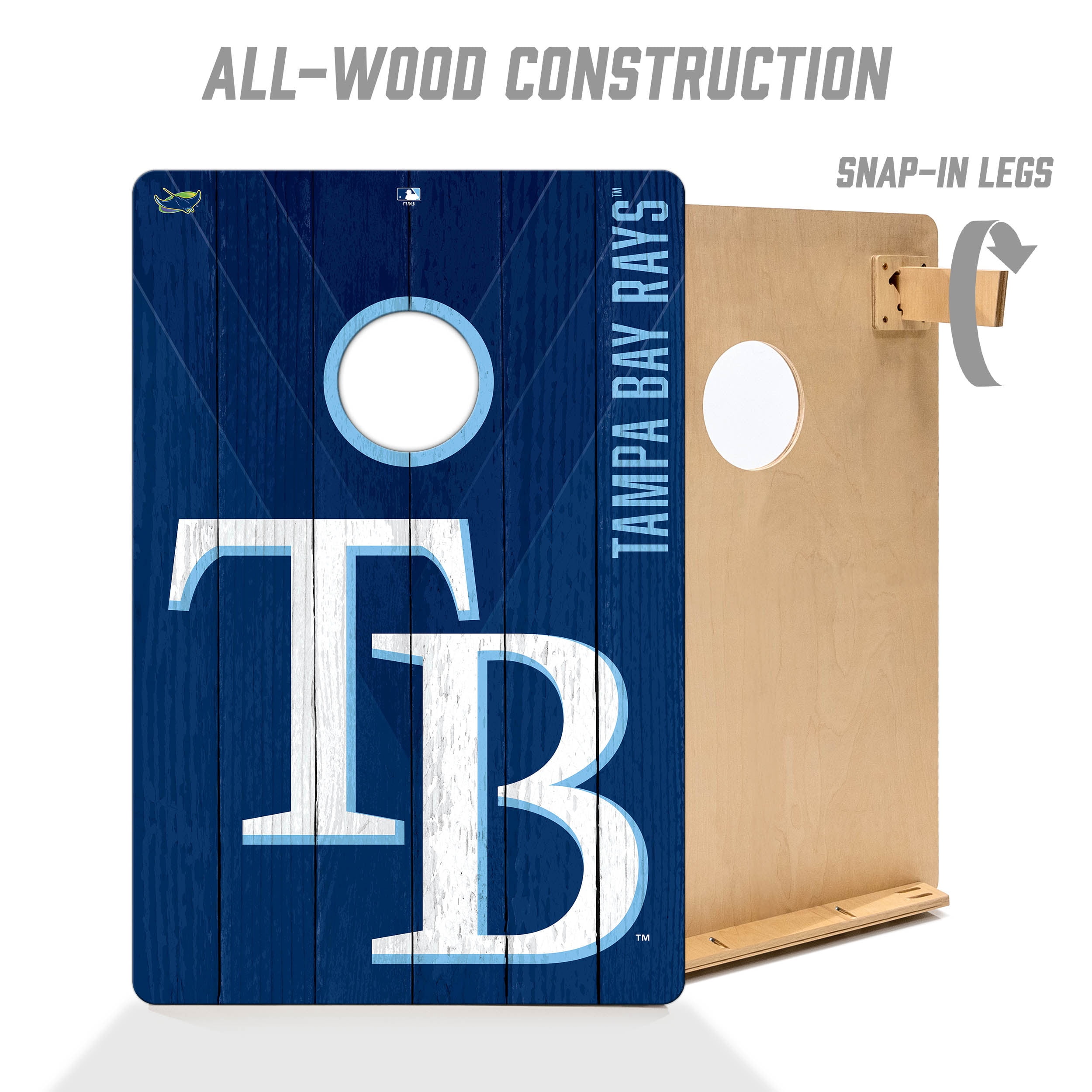 YouTheFan MLB Tampa Bay Rays 2' x 3' Cornhole Game No Bags