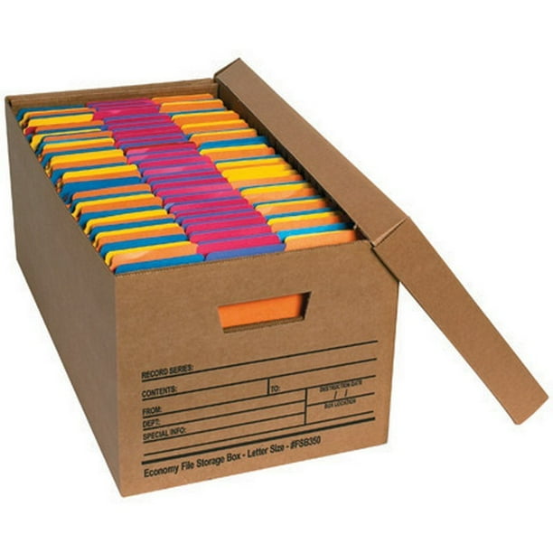 Letter Size Economy File Storage Boxes with Lids (Box of 12) Walmart