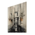 thumbnail image 2 of Designart "Bold Symmetry Grey Bridge" Cityscapes Print on Natural Pine Wood, 2 of 5
