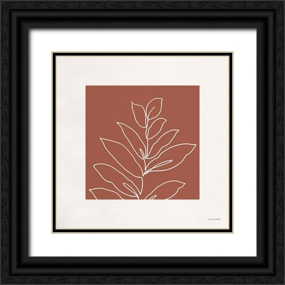 Audit, Lisa 26x26 Black Ornate Wood Framed with Double Matting Museum Art Print Titled - Just Leaves 06