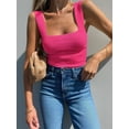 thumbnail image 3 of Womens Ribbed Tank Tops Sleeveless Square Neck Shirts Casual Slim Fitted Knit Shirts, 3 of 5