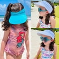 thumbnail image 2 of Sombrero de verano de ala grande para niños y niñas, sombrero para el sol para exteriores, playa, protector solar, transpirable, gorra superior vacía, 2 of 6