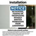 thumbnail image 3 of (2 Pack) No Hunting Fishing Or Trespassing OSHA Notice Sign 7 Inch X 10 Inch Vinyl Label Decal Sticker Weather Resistant, UV Protected for Workplace, Business, and Construction Site,, 3 of 7