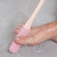 thumbnail image 5 of LYCAQL 2PCS Toe Gap Cleaning Brush, Silicone Foot Scrubber for Shower with Long Handle, Foot Scrubber Dead Skin Remover for Exfoliation, Foot Brush for Elderly (Pink), 5 of 9