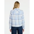 thumbnail image 4 of Time and Tru Women's Cropped Flannel Shirt, Sizes XS-XXXL, 4 of 6