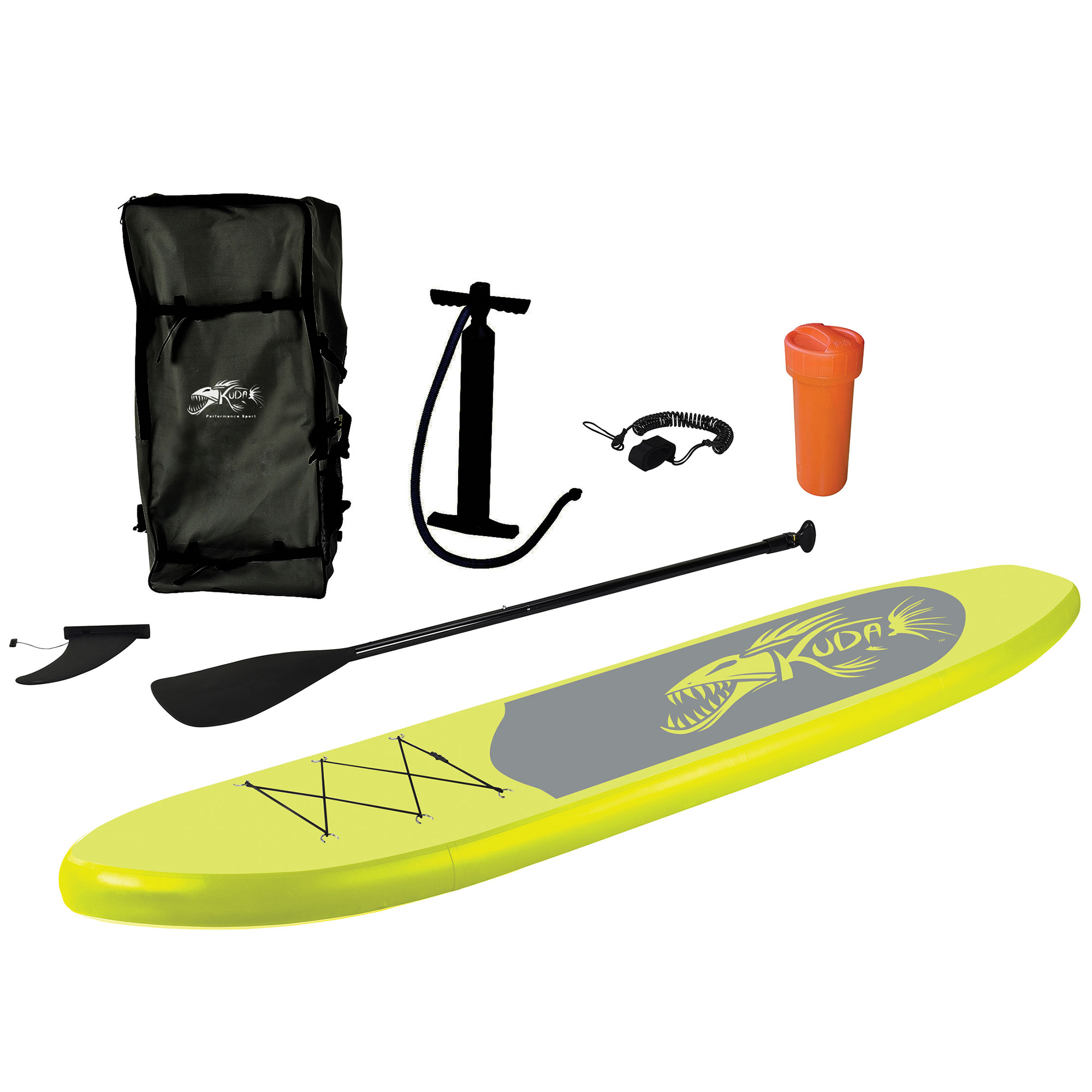 Kuda Inflatable Stand-Up Paddle Board Kit, 10 ft 9 in, Neon Green