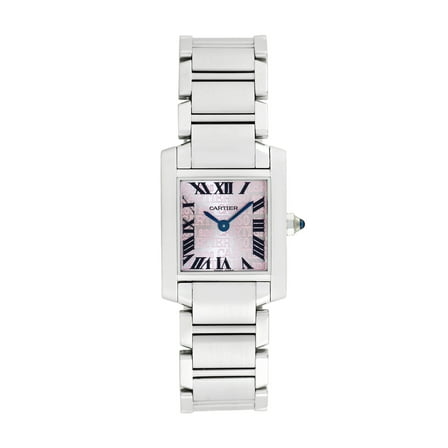 Pre-Owned Cartier Women's Tank Francaise 160th Anniversary Limited Edition 25mm X 20mm Stainless Steel Wristwatch