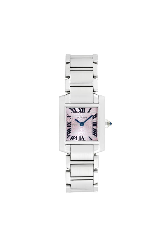 Pre-Owned Cartier Women's Tank Francaise 160th Anniversary Limited Edition 25mm X 20mm Stainless Steel Wristwatch