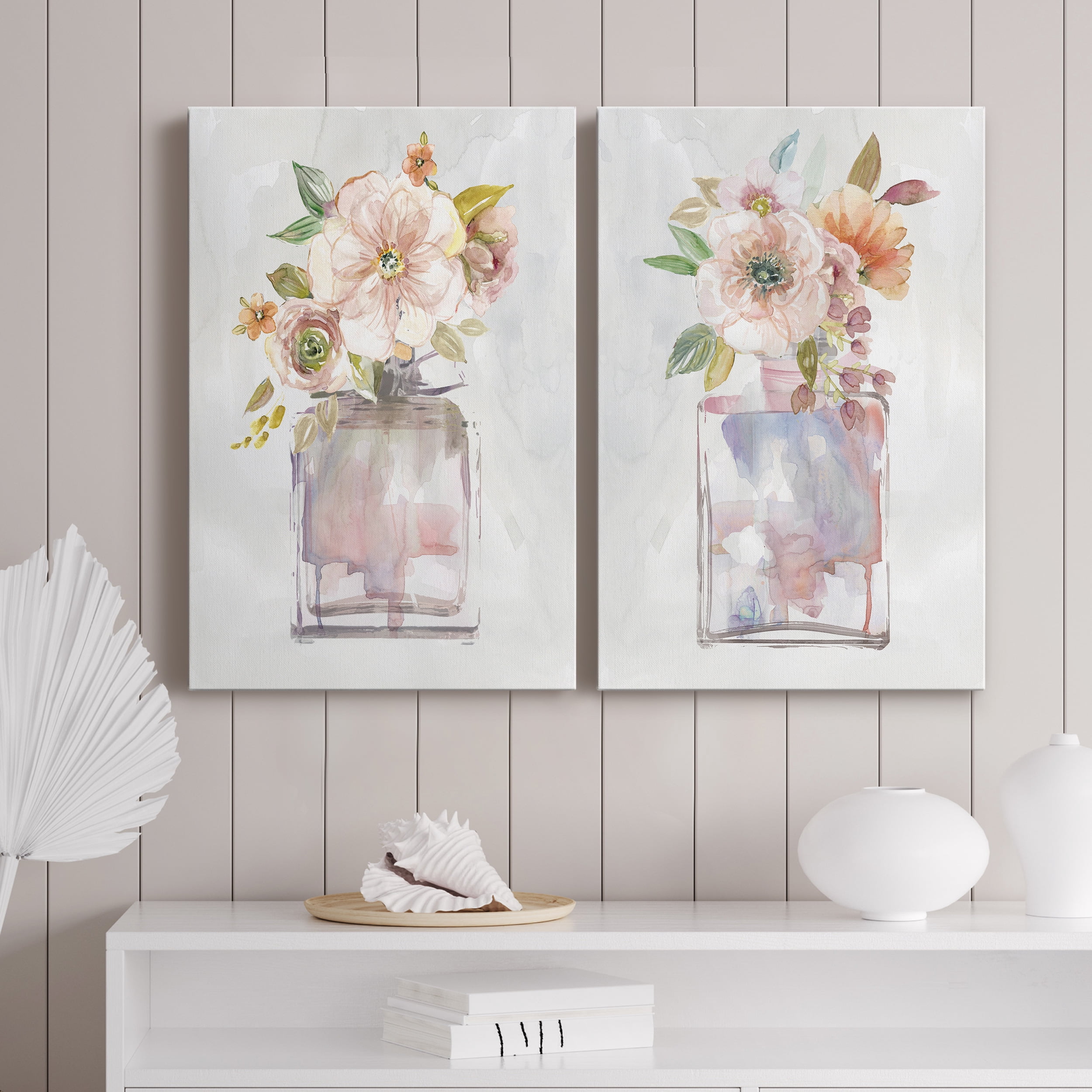 Mini Bouquet I Premium Gallery Wrapped Canvas - Ready to Hang - Set of 2 - 32 x 48 Each