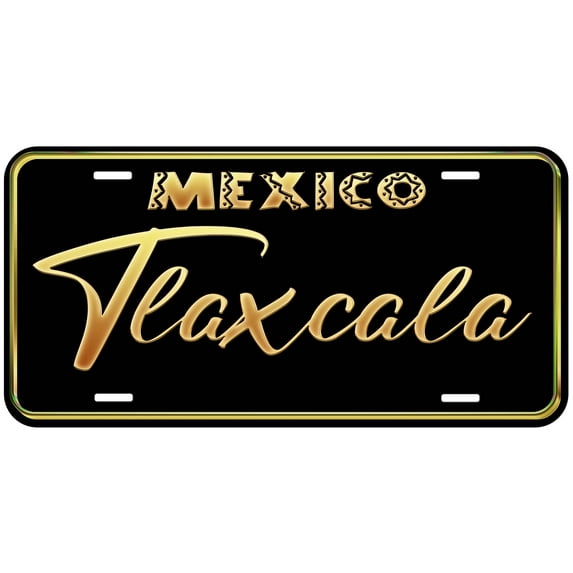 Tlaxcala Black-G Curved Mexico Novelty Car Auto License Plate