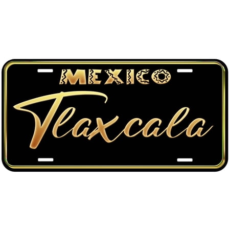 Tlaxcala Black-G Curved Mexico Novelty Car Auto License Plate