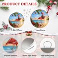 thumbnail image 6 of Welcome Sign for Front Door, Christmas Flamingo Round Metal Wall Art Wreaths, Coastal Beach Coconut Tree Xmas Balls Outdoor Indoor Wall Hanging Sign for Porch Decor Housewarming Gifts 5.9 Inch, 6 of 8